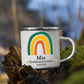 Grüne Regenbogen Emaille Tasse zur Erstkommunion