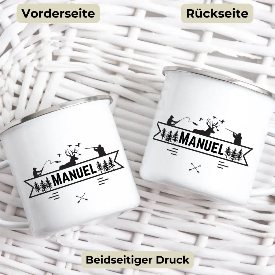 Jäger- und Angler Tasse mit Namen