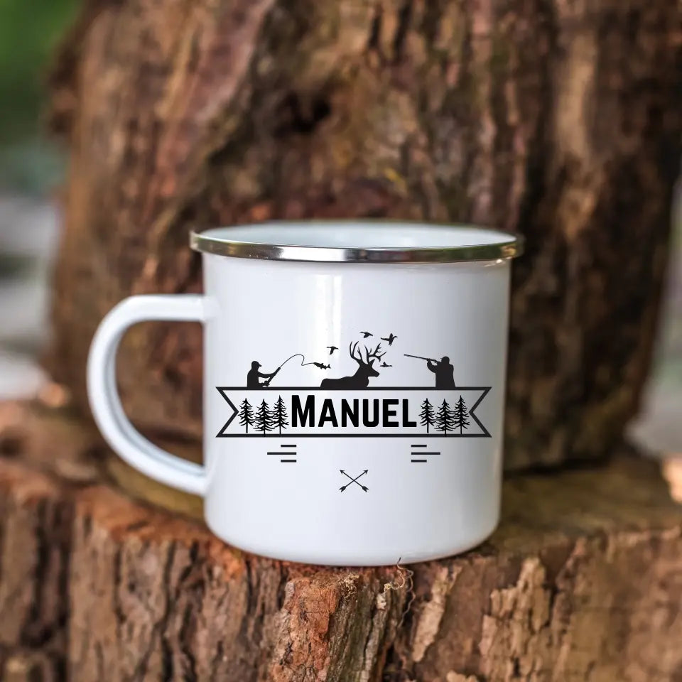 Jäger- und Angler Tasse mit Namen