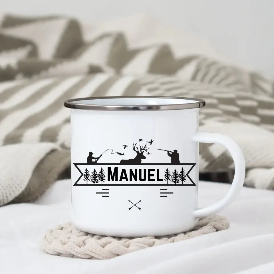 Jäger- und Angler Tasse mit Namen