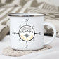 Camping Tasse "Personalisierter Kompass"