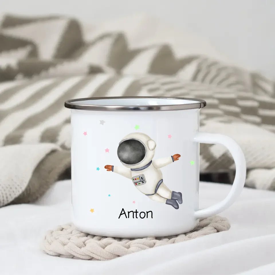 Emaille Tasse Astronauten Kindertasse Little Mathilda