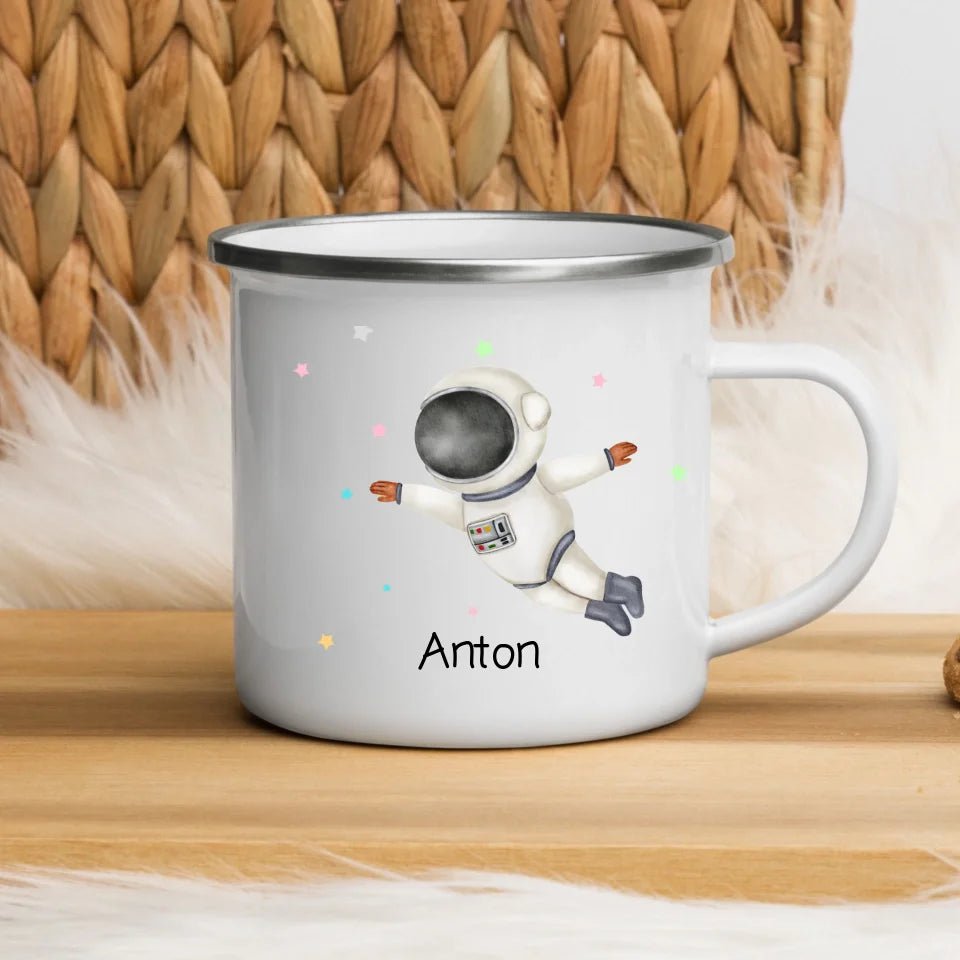 Emaille Tasse Astronauten Kindertasse Little Mathilda