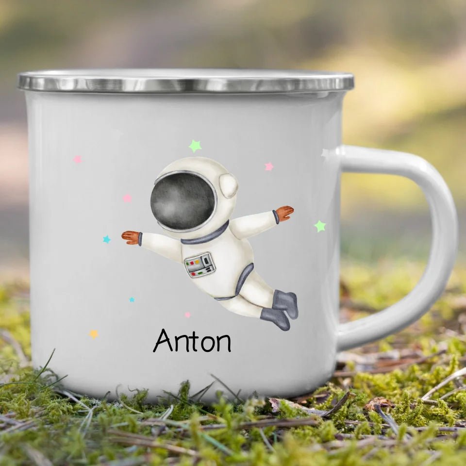 Emaille Tasse Astronauten Kindertasse Little Mathilda